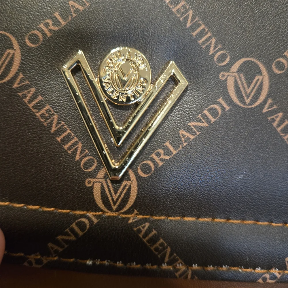 Valentino Orlandi Brown Logo Crossbody Bag Wallet Purse NWT - Picture 7 of 9